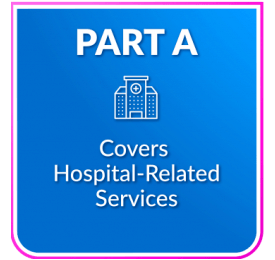 A blue box with the words part a covered hospital-related services.