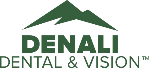 A green mountain with the words denali metal and vision in it.